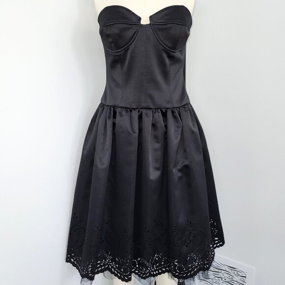 ABS Evening Essentials by Allen Schwartz Strapless Black Dress Size 6 - Picture 1 of 11